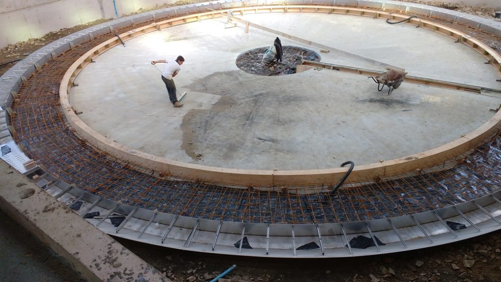Foundations for Rotary Parlour with shuttering